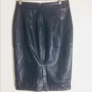 Faux leather Navy Blue fitted skirt